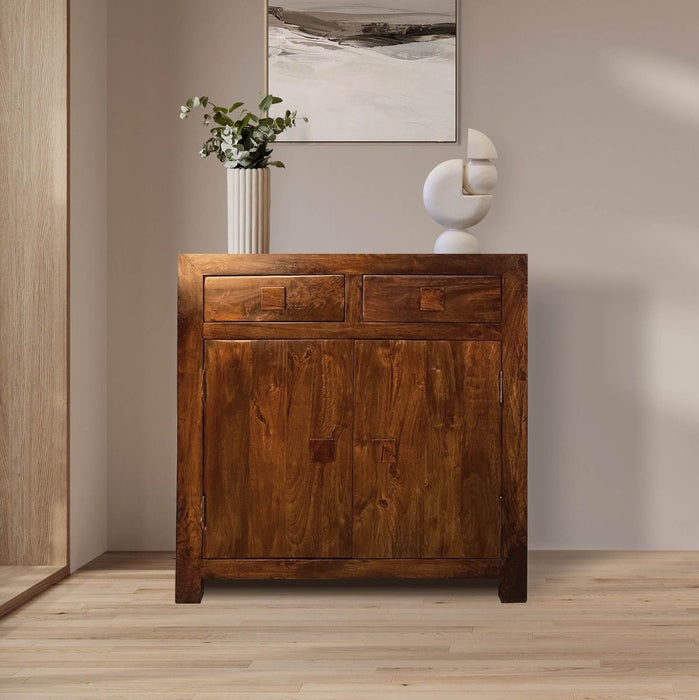 Dakota Mango Wood 85cm Shoe Cupboard - Due 8th September