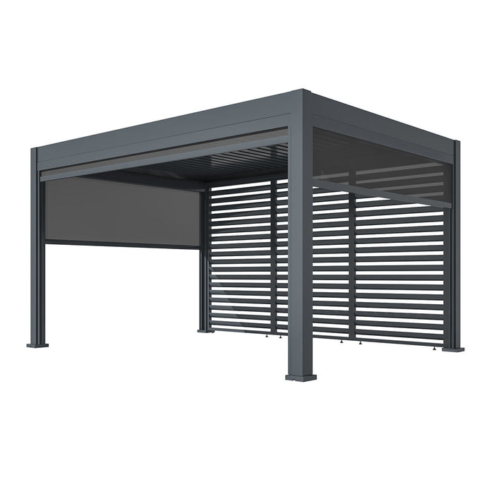 Eden 3mx4m Aluminium Metal Outdoor Garden Pergola with LED Lights & Motorised Roof Customise with Blinds or Louvres
