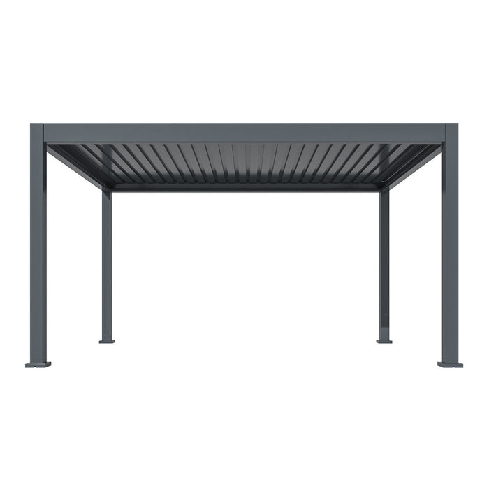 Eden 3mx4m Aluminium Metal Outdoor Garden Pergola with LED Lights & Motorised Roof Customise with Blinds or Louvres