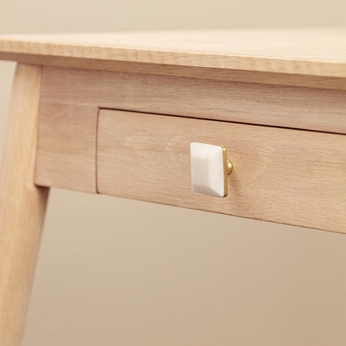 Priya White Stone Rectangle Drawer Knobs