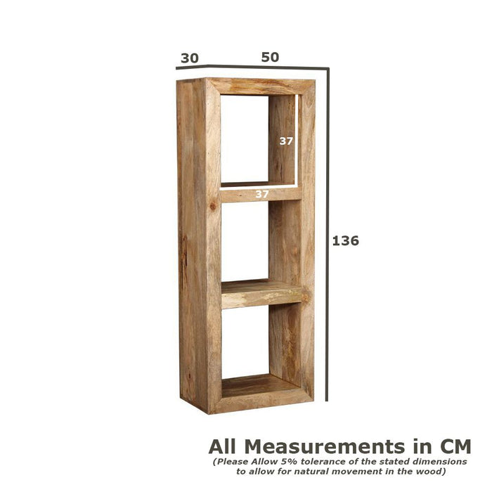 Dakota Mango Wood 50cm Triple Storage Cube - In Stock