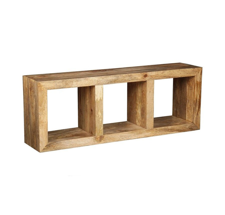 Light Dakota Mango Wood 50cm Triple Storage Cube - In Stock