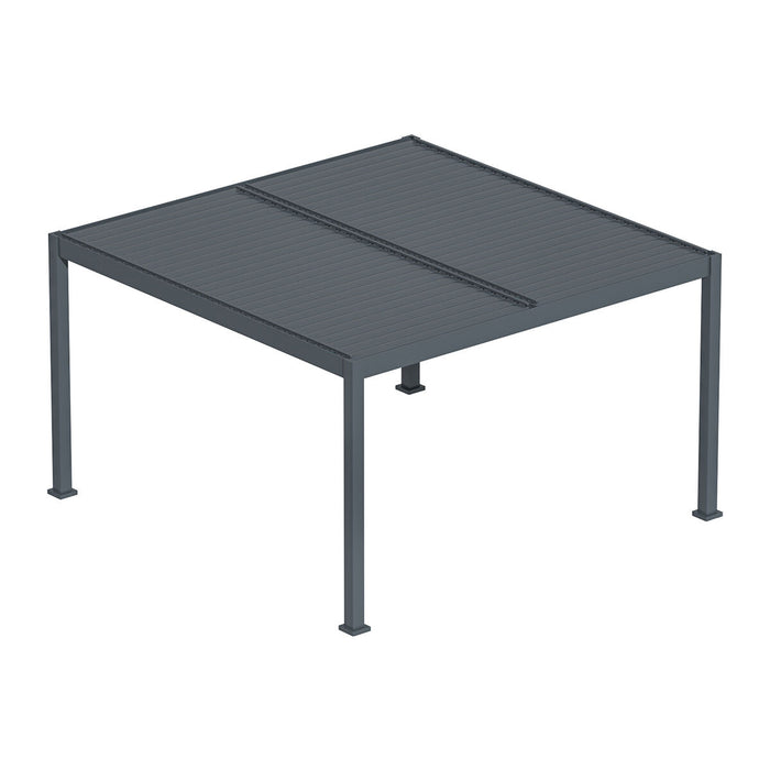 Eden 4mx4m Aluminium Metal Outdoor Garden Pergola with LED Lights & Motorised Roof Customise with Blinds or Louvres