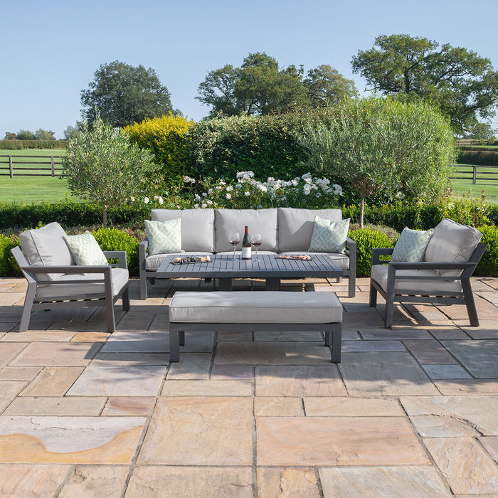 New York 3 Seat Sofa Aluminium Sofa Set with Rising Table