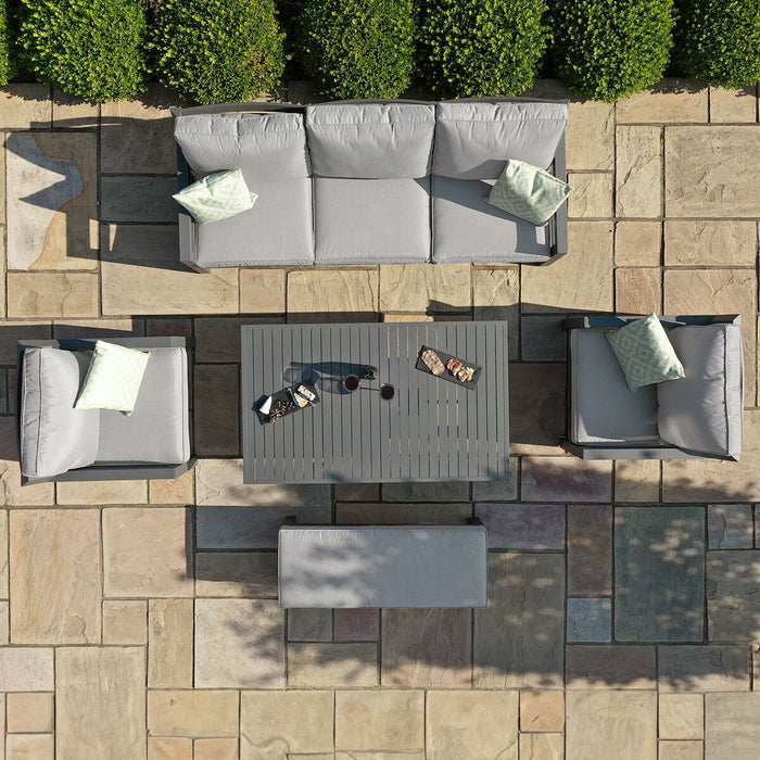 New York 3 Seat Sofa Aluminium Sofa Set with Rising Table