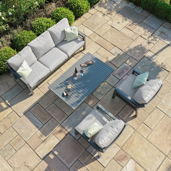 New York 3 Seat Sofa Aluminium Sofa Set with Rising Table