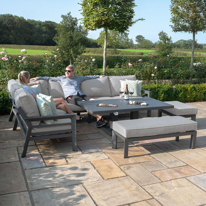 New York Aluminium Corner Dining Set with Rising Table