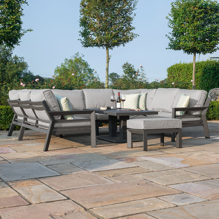 New York U-Shaped Aluminium Sofa Set with Rising Table