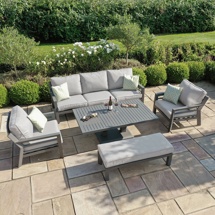 New York 3 Seat Sofa Aluminium Sofa Set with Rising Table