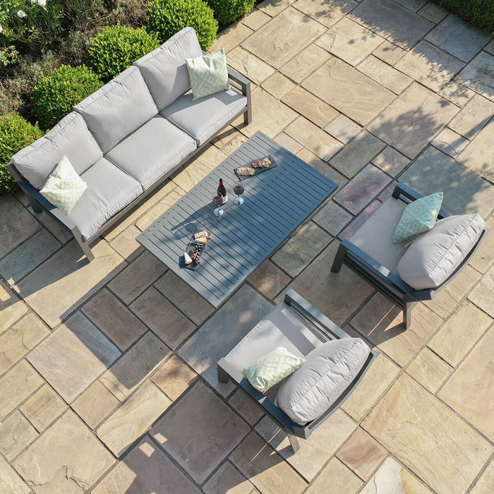 New York 3 Seat Sofa Aluminium Sofa Set with Rising Table