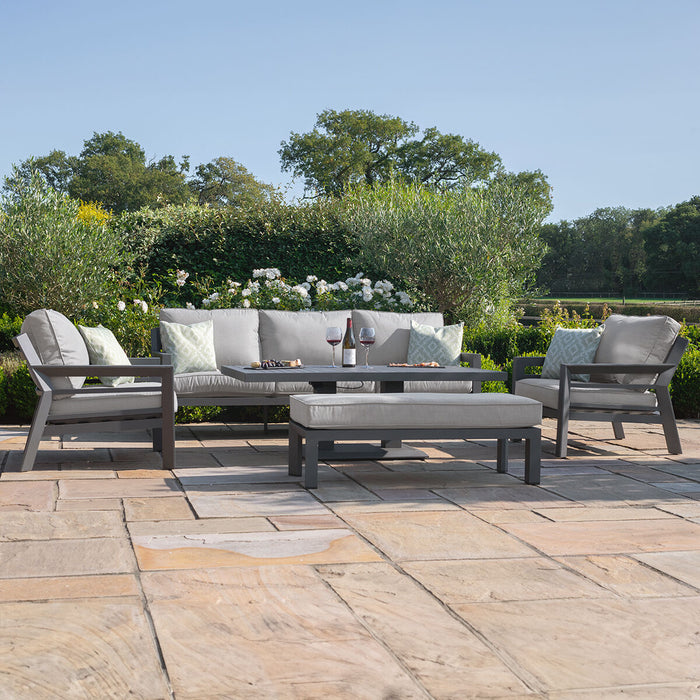 New York 3 Seat Sofa Aluminium Sofa Set with Rising Table