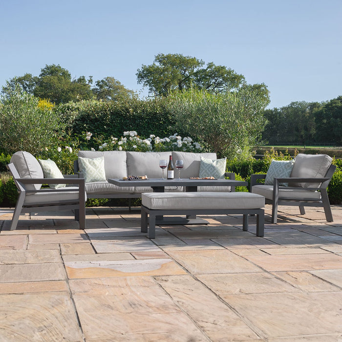 New York 3 Seat Sofa Aluminium Sofa Set with Rising Table