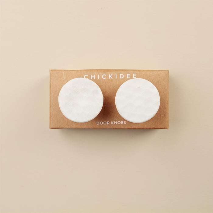 Navi White Stone Oval Drawer Knobs