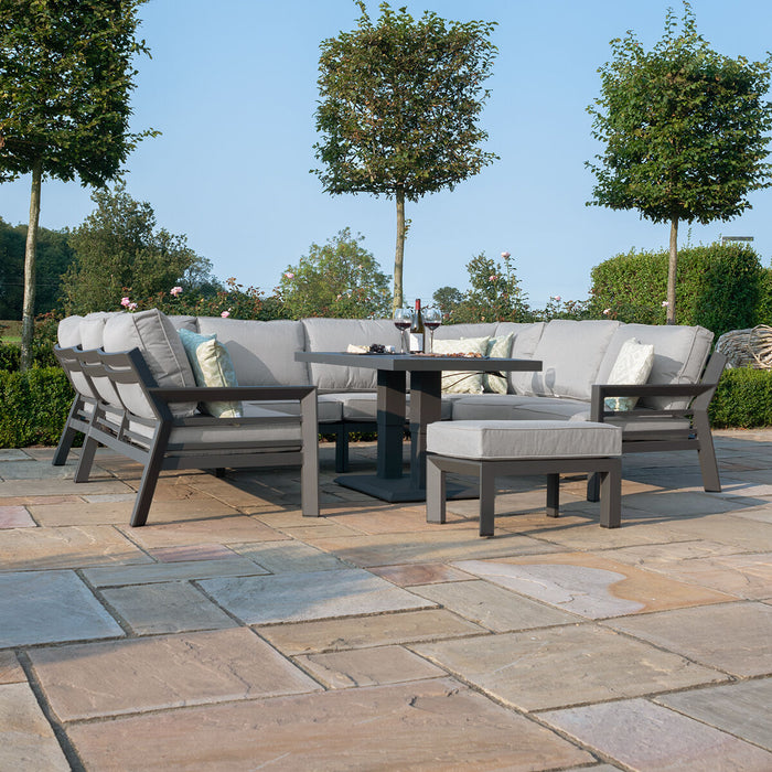 New York U-Shaped Aluminium Sofa Set with Rising Table