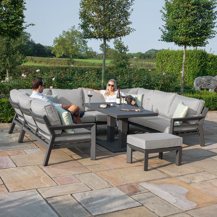 New York U-Shaped Aluminium Sofa Set with Rising Table