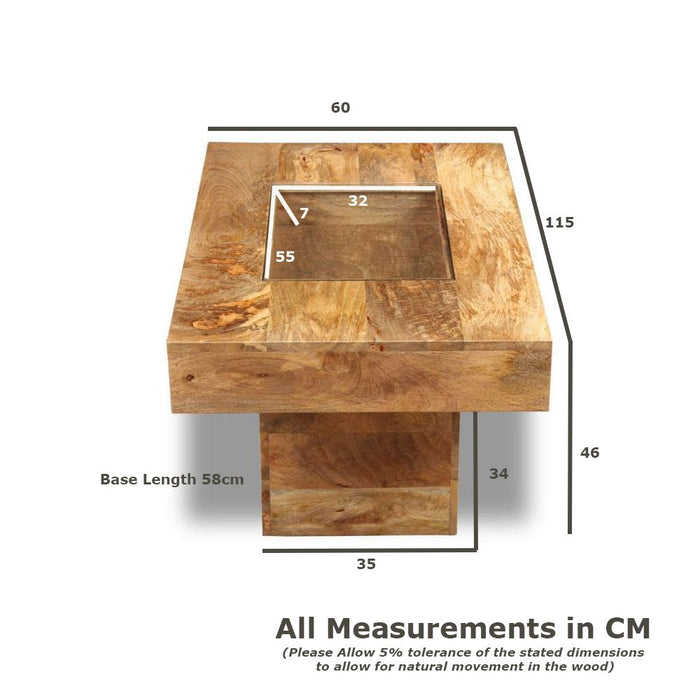 Light Dakota Mango Wood 115cm Pebble Table - In Stock