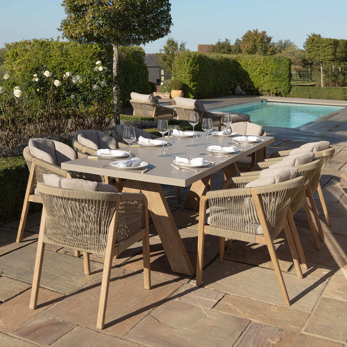 Martinique Rope Weave 8 Seat Rectangular Dining Set