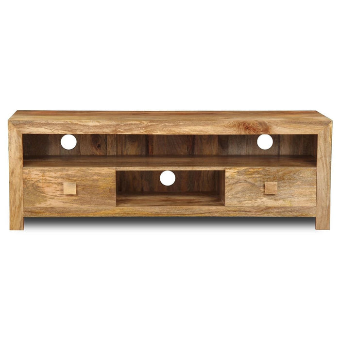 Light Dakota Mango Wood 145cm 2 Drawer Media Unit - Due 8th September