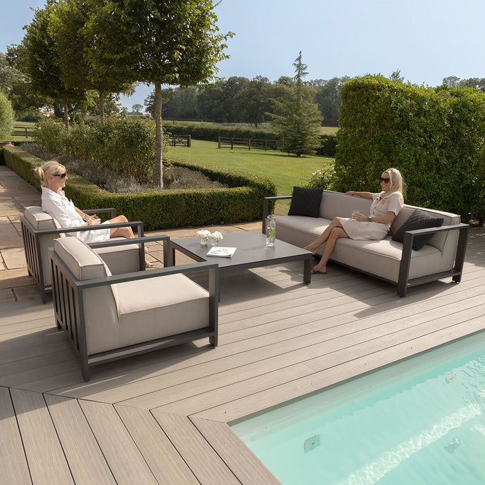 Outdoor Fabric Ibiza 3 Seat Sofa Set With Square Coffee Table