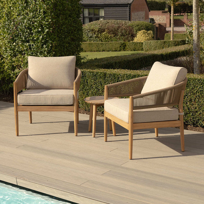 Porto Rope Weave Lounge Set with Small Round Side Table