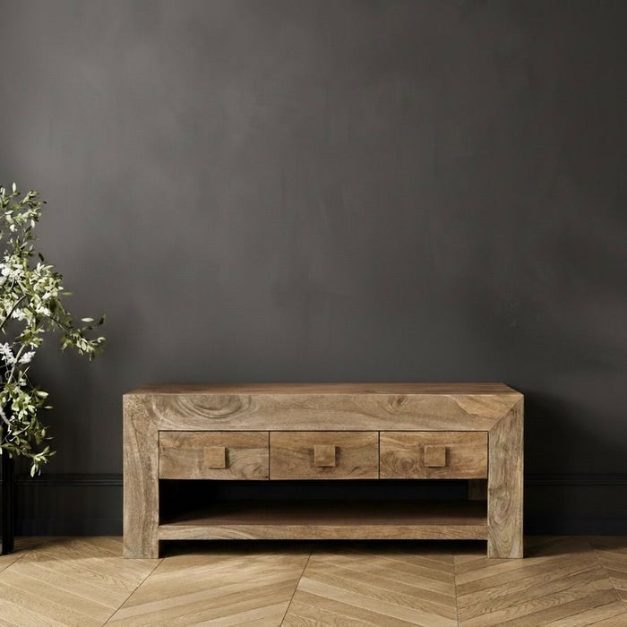 Oak Stain Dakota Mango Wood 110cm 6 Drawer Coffee Table - In Stock
