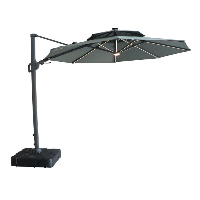 Apollo LED 3m Round Rotating Cantilever Parasol