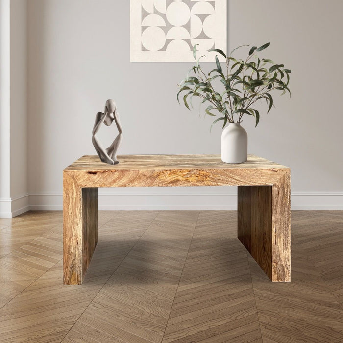 Light Mango Wood 85cm Open Coffee Table - In Stock