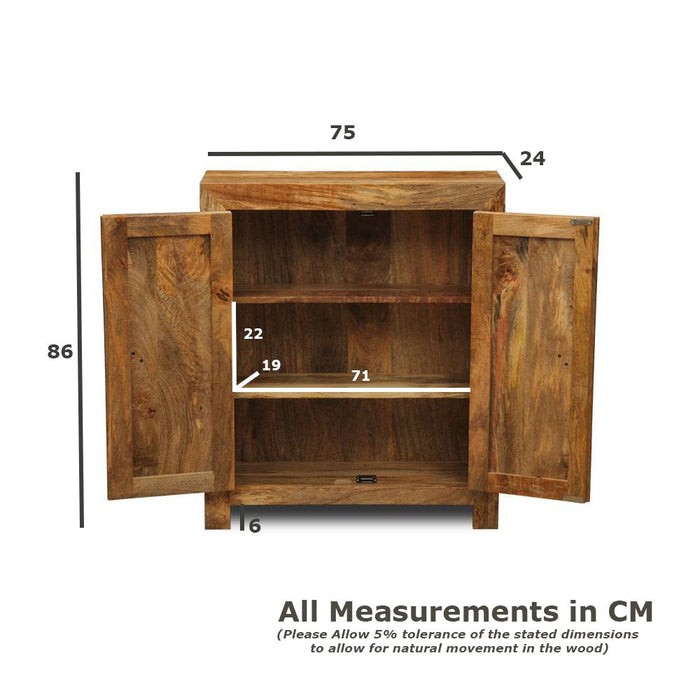 Dakota Mango Wood DVD Storage Cabinet - In Stock