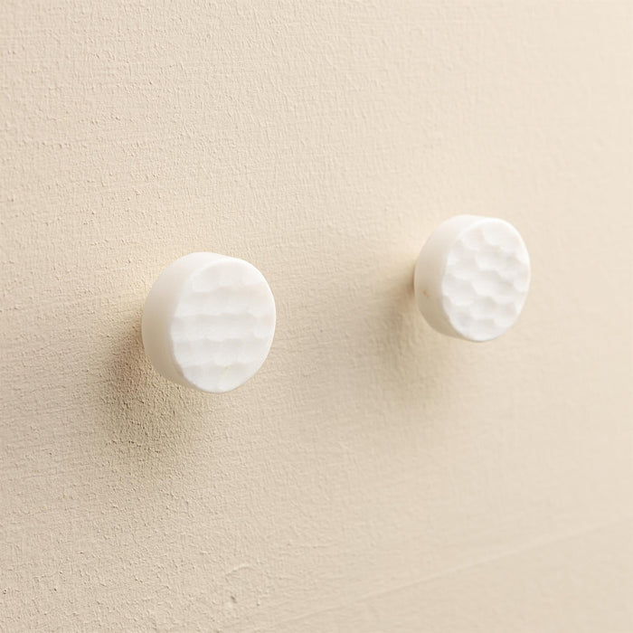 Navi White Stone Oval Drawer Knobs