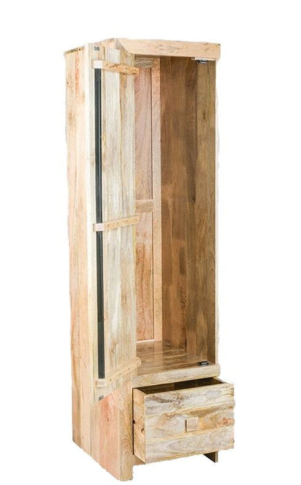 Light Dakota Mango Wood Single Wardrobe Left - In Stock