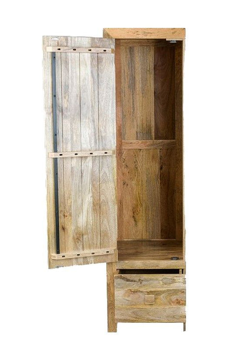Light Dakota Mango Wood Single Wardrobe Left - In Stock