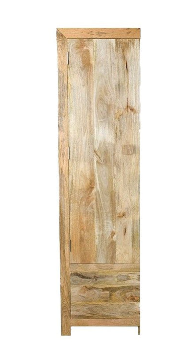 Light Dakota Mango Wood Single Wardrobe Left - In Stock