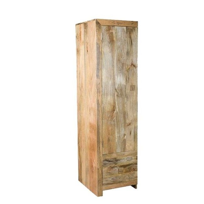Light Dakota Mango Wood Single Wardrobe Left - In Stock
