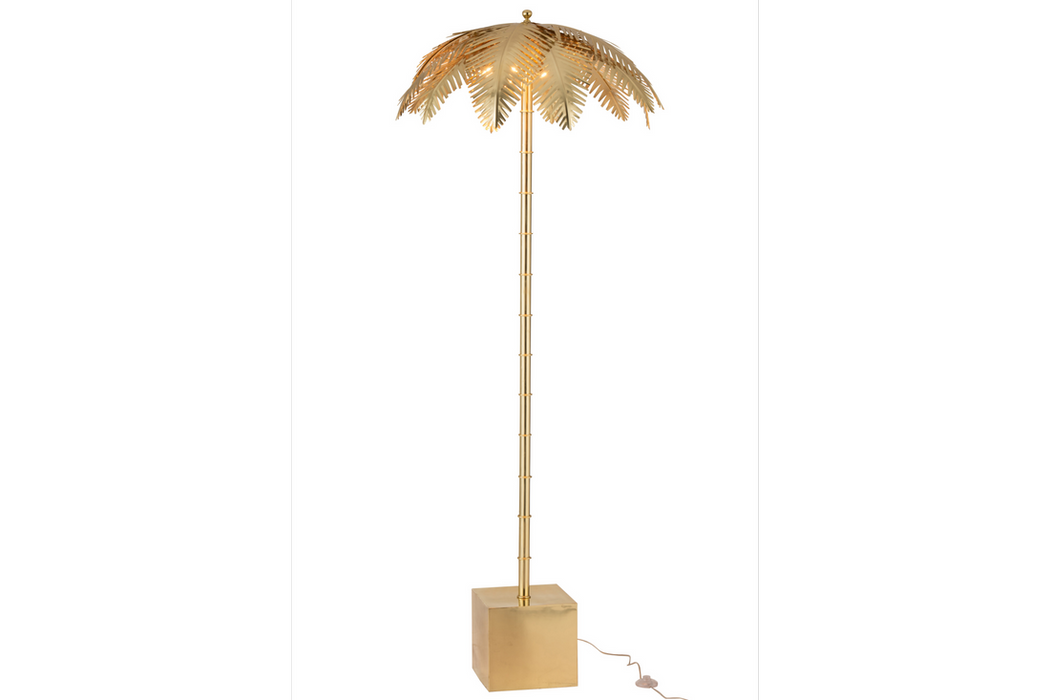 Floor Lamp Coconut Leaves 133cm Metal Gold