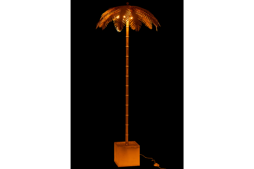 Floor Lamp Coconut Leaves 133cm Metal Gold