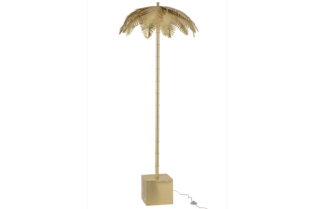 Floor Lamp Coconut Leaves 133cm Metal Gold