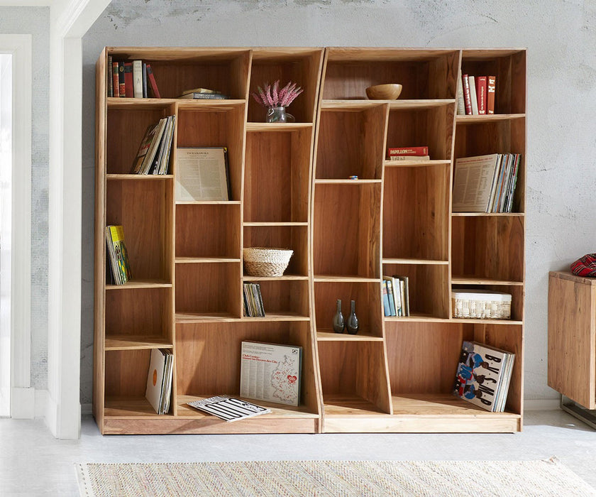 Freestanding Shelf Olympus Live-Edge 120cm Acacia Wood Natural Right