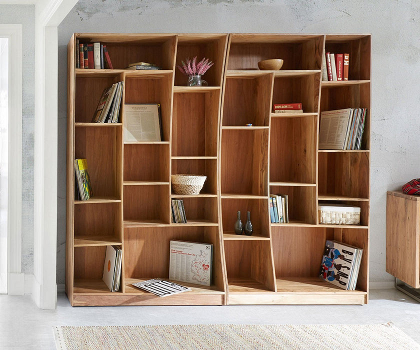 Freestanding Shelf Olympus Live-Edge 120cm Acacia Wood Natural Left