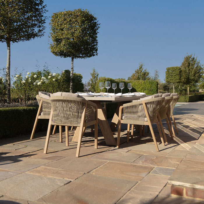Martinique Rope Weave 8 Seat Rectangular Dining Set