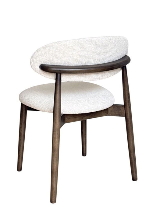 Light Dakota 220cm Mango Wood Dining Table & 8 Scandi Cream Boucle Oak Dining Chair - In Stock