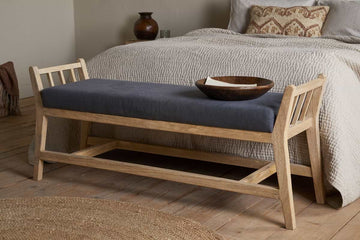 Avanthi Upholstered Sleigh Bench - Charcoal