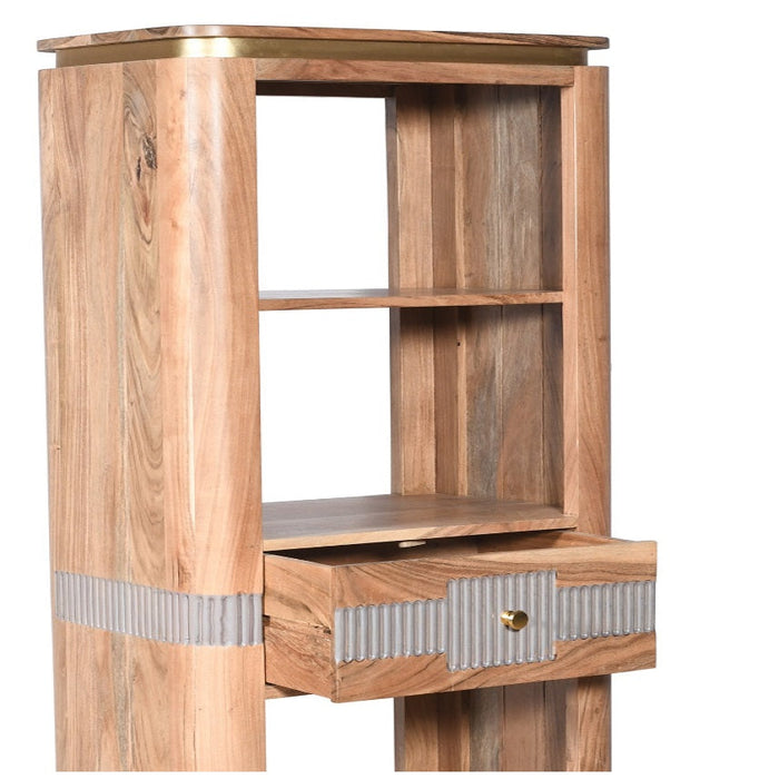 Wilton Acacia Wood 1 Drawers Open Bookcase