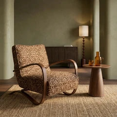 Ada Accent Chair | Ochre Maze Boucle & Walnut