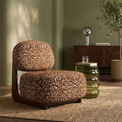 Didsbury Accent Chair | Ochre Maze Boucle & Walnut