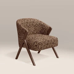 Kira Accent Chair | Ochre Maze Boucle & Walnut