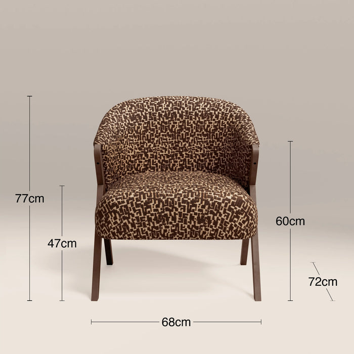 Kira Accent Chair | Ochre Boucle & Walnut
