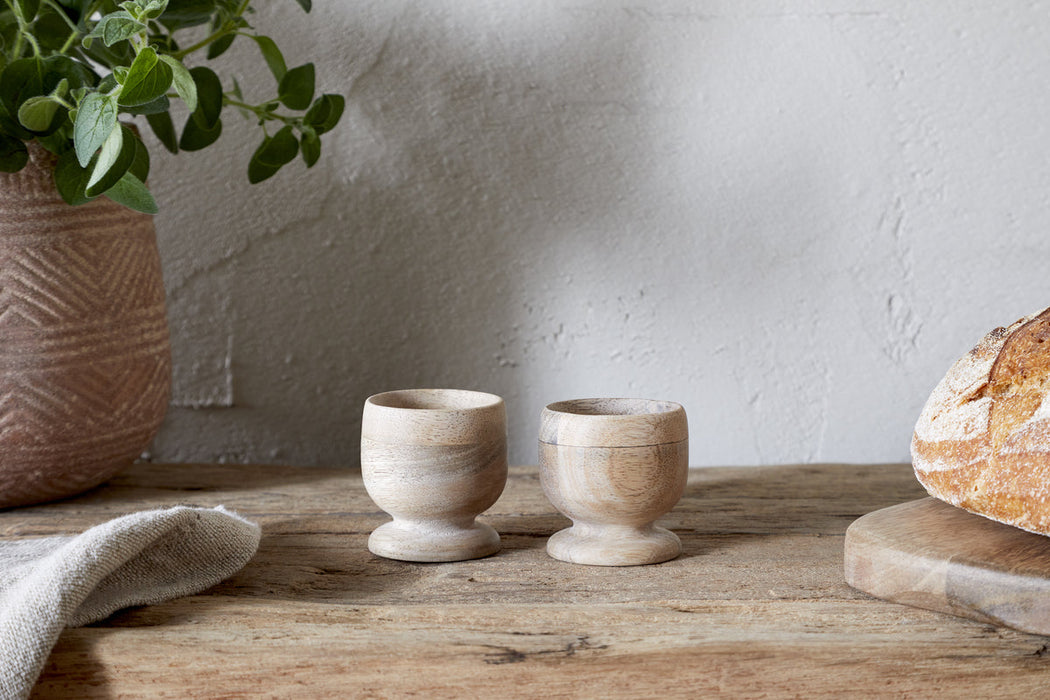 Awa Wooden Egg Cup Natural Set Of 2