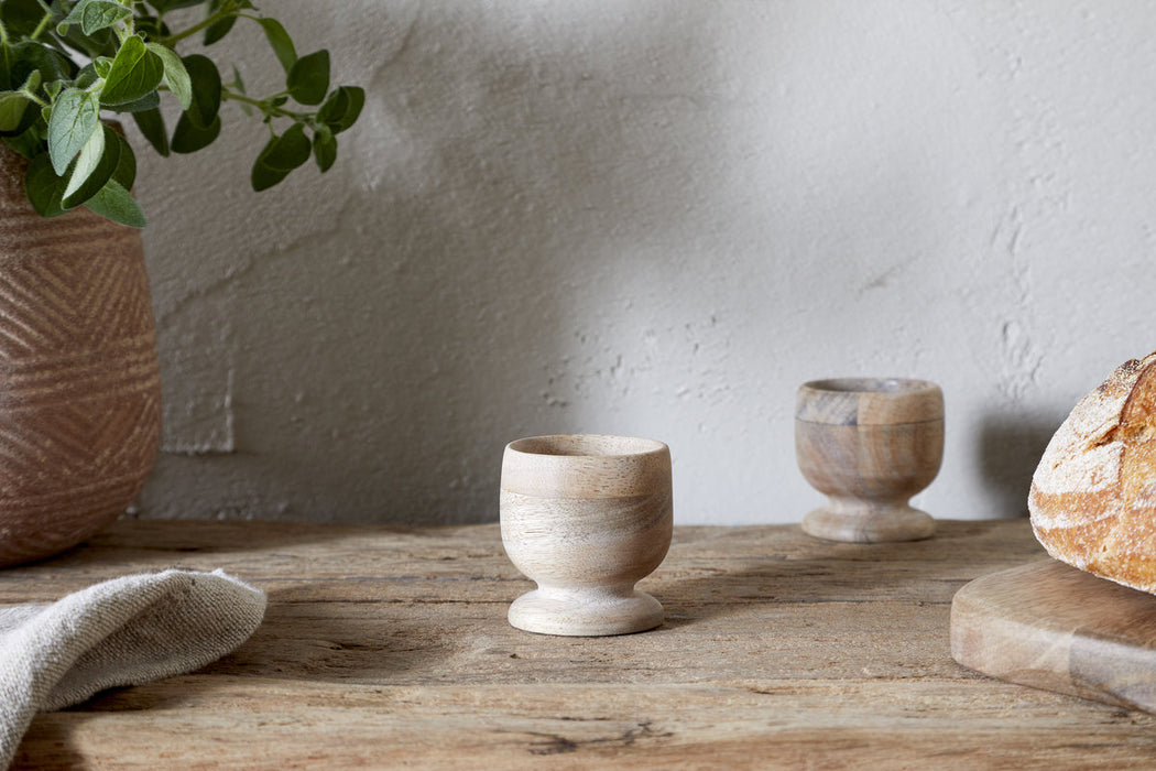 Awa Wooden Egg Cup Natural Set Of 2