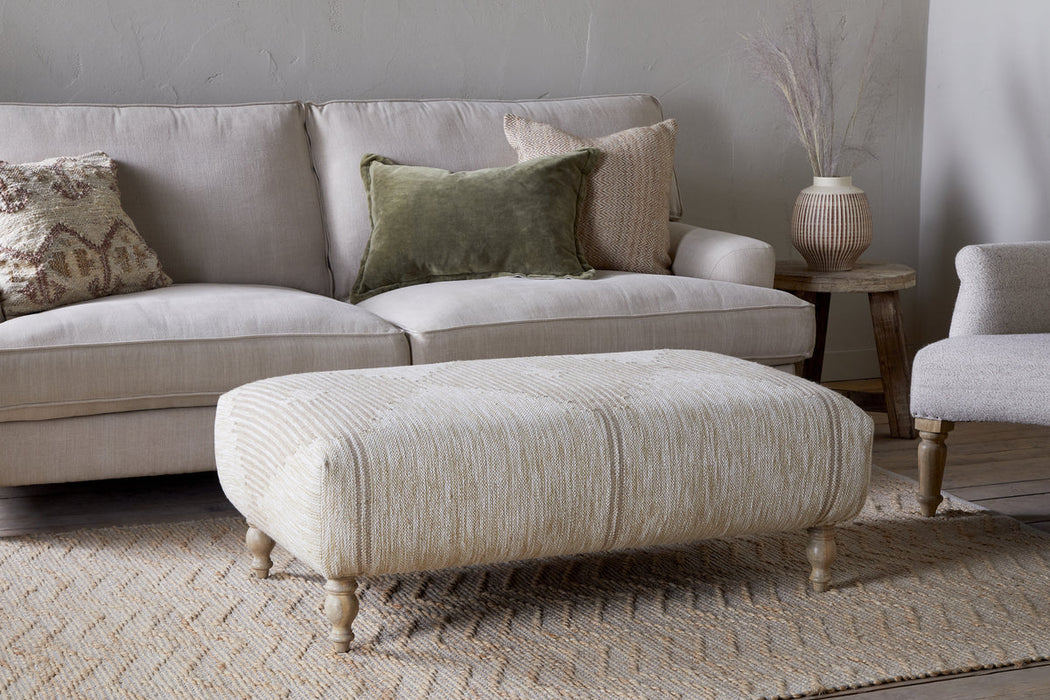 Aranya Upholstered Ottoman Natural