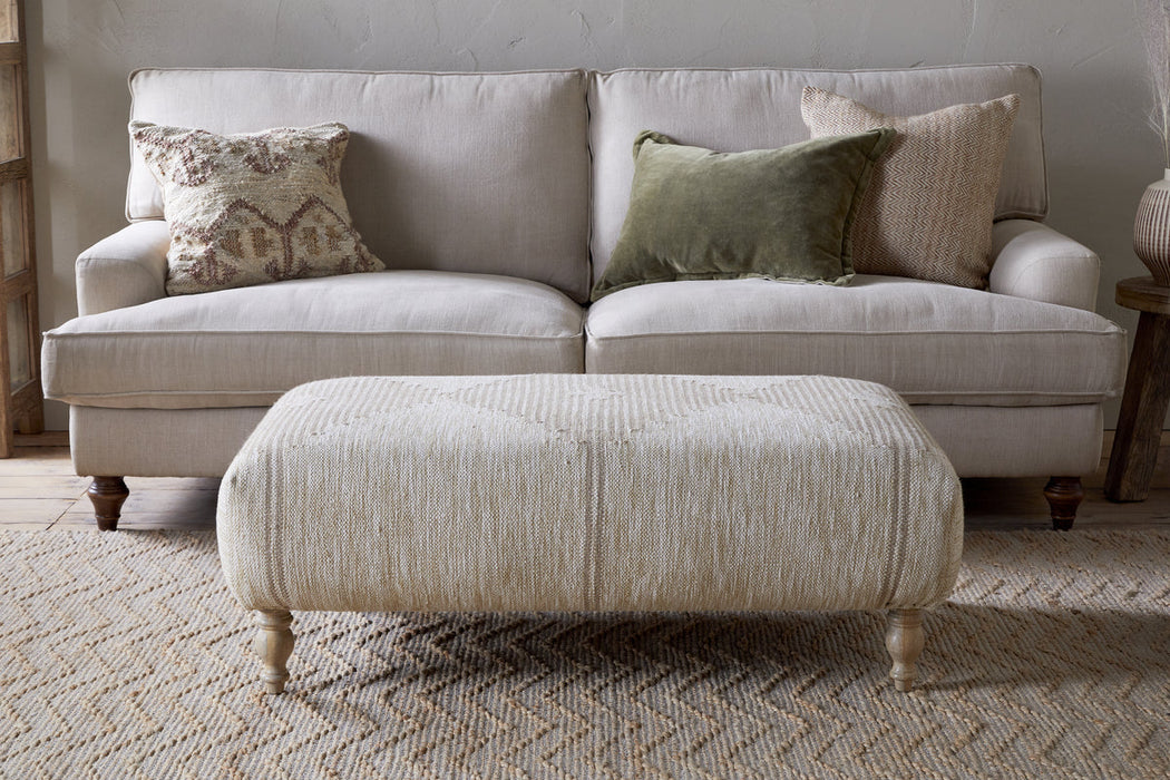 Aranya Upholstered Ottoman Natural